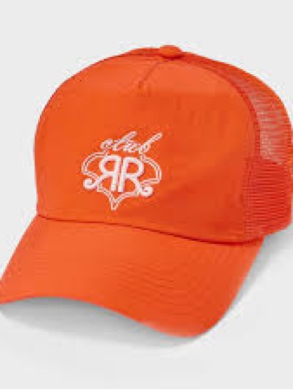 NWT Roller Rabbit Coral/ orange Trucker Hat with Embroidered 'club RR' Logo - Picture 6 of 6